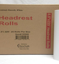 Headrest Paper Rolls, 8.5"x225' Smooth