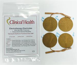 2" Round Electrodes, Tan Cloth Topping, High Quality, Premium Gel Electrodes