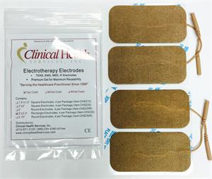 2"x4" High Quality, Tan Cloth Electrodes, 4pcs per package
