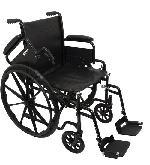 ProBasics K1 Wheelchair with 18" x 16" Seat, Flip-Back Desk Arms, Swing-Away Footrests