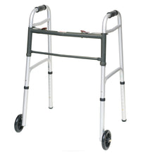 ProBasics Aluminum Two-Button Release Folding Walker With Wheels