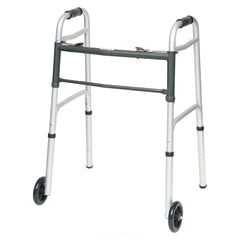 ProBasics Aluminum Two-Button Release Folding Walker With Wheels