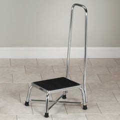 Chrome Bariatric Step Stool with Handrail