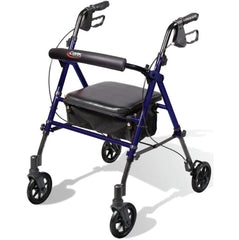 Carex Step 'N Rest Aluminum Rollator, Black