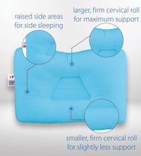 Tri-Core Cervical Support Pillow, Full Size, Blue