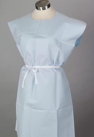 Gowns, Disposable Paper Gowns 30"x42", Standard, Blue 50/case, 3-Ply