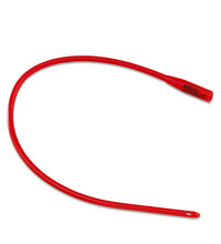 Dover™ Red Rubber Coudé Catheter, 16" Length, Hydrophilic Coating