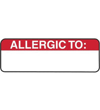 Allergy Warning Medical Labels