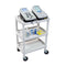 Plastic Utility Cart with 3 Shelves, Casters & Recessed Handles