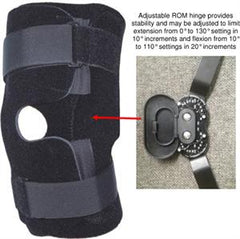 Adjustable ROM Hinged Knee Brace, Anterior Opening, Universal Size