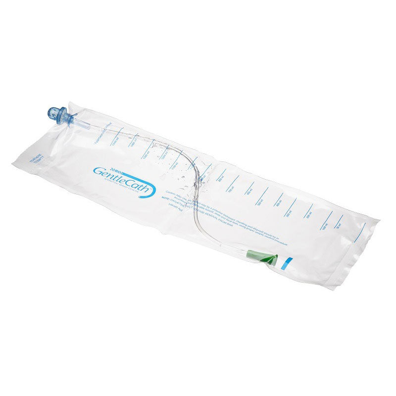GentleCath Pro Red Rubber Coudé Closed System Catheter Kit
