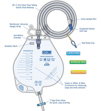 Urinary Drainage Bag, Large 64 fl. oz. (2,000ml.) Capacity