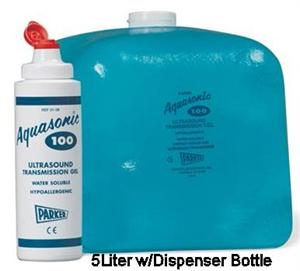 Aquasonic 100 Ultrasound Gel, 5 Liter w/ Dispenser Bottle