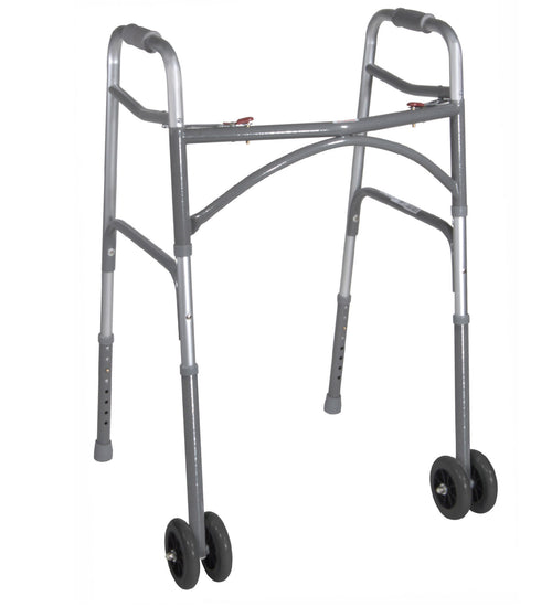 Heavy Duty Bariatric Two Button Walker with Wheels