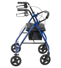 Aluminum Rollator Rolling Walker with Fold Up and Removable Back Support and Padded Seat