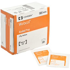 Webcol Alcohol Prep Pads Bx/200 Medium 2-Ply